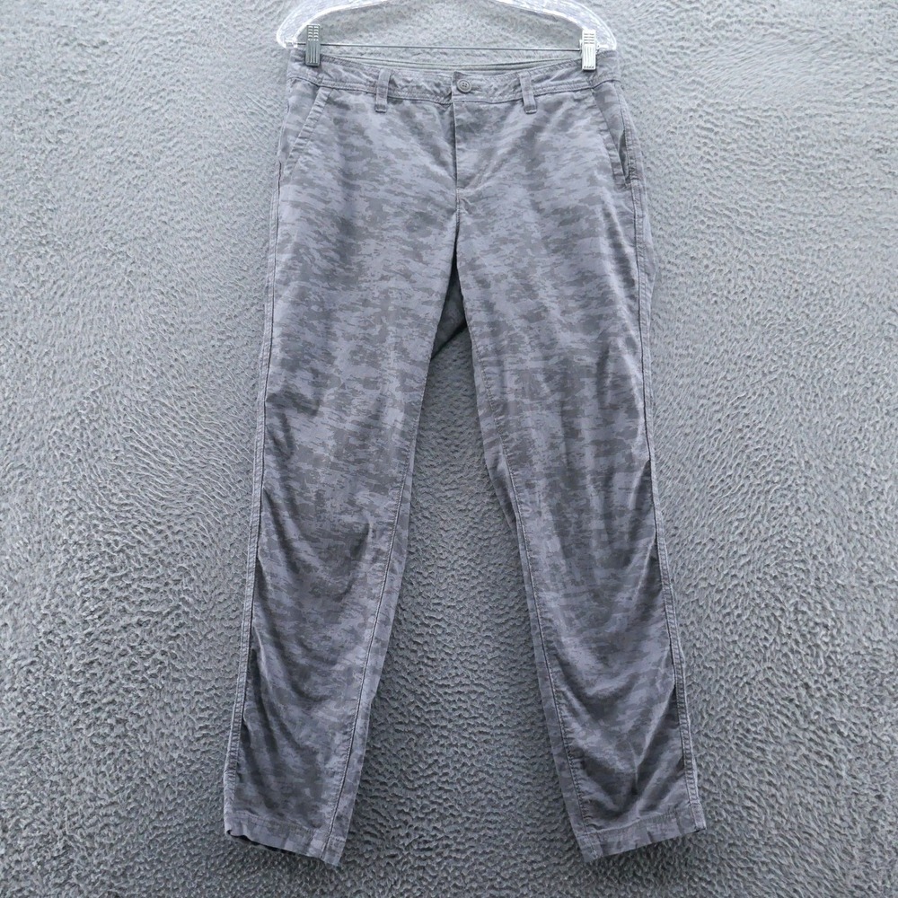 Eddie‎ Bauer Womens Gray Camo Boyfriend Slim Leg Chino Pants Size 8